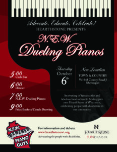 2022 HearthStone FUNdraiser - Featuring N.E.W. Dueling Pianos @ Town & Country Club